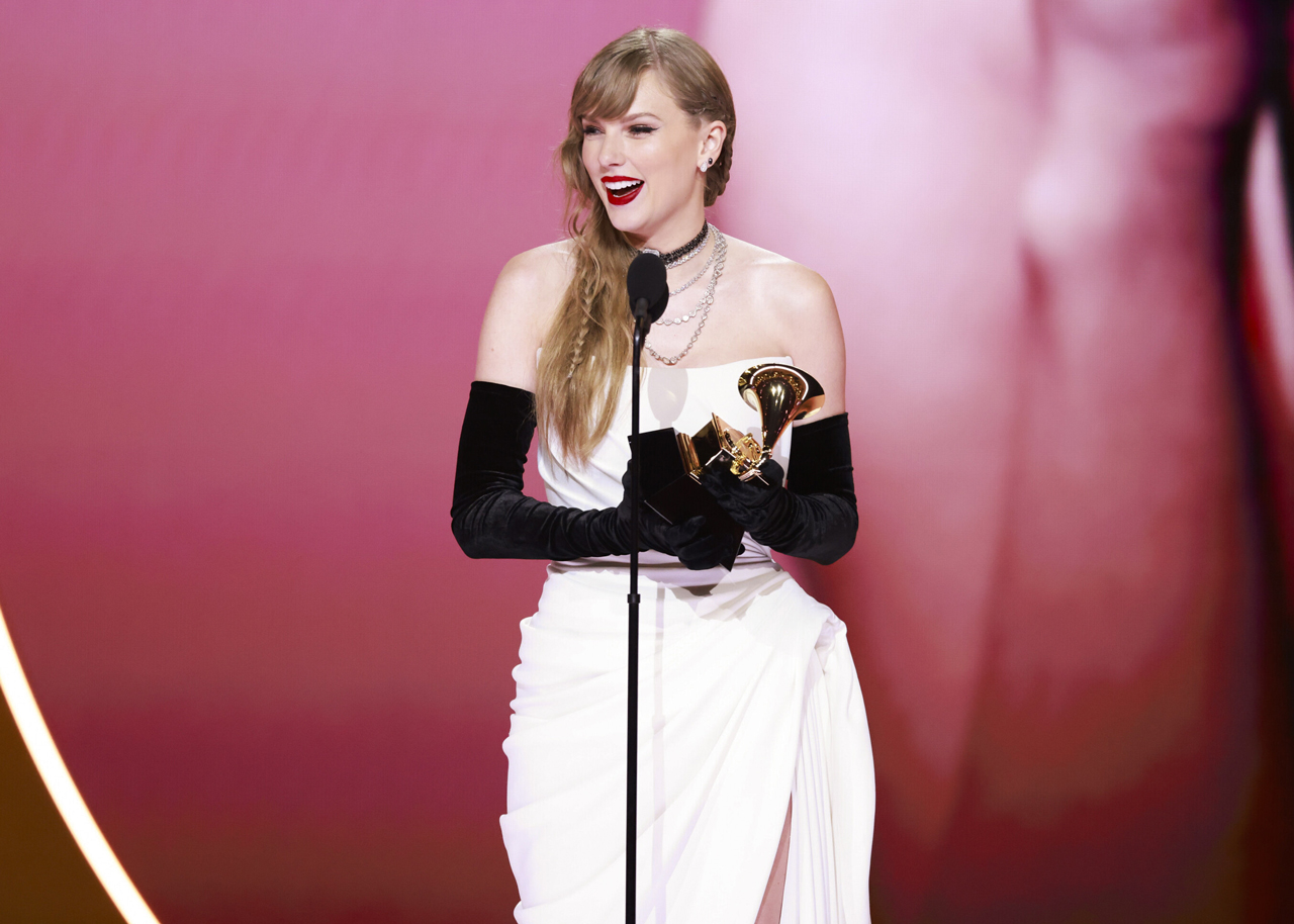 Taylor Swift receives award Best Pop Vocal Album 66th Grammy Awards 2024