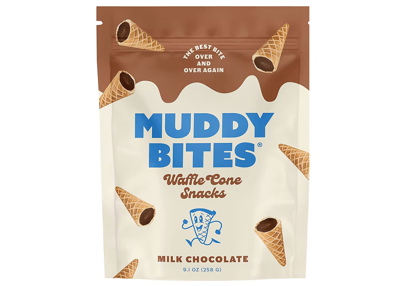 muddy bites waffle cone snack