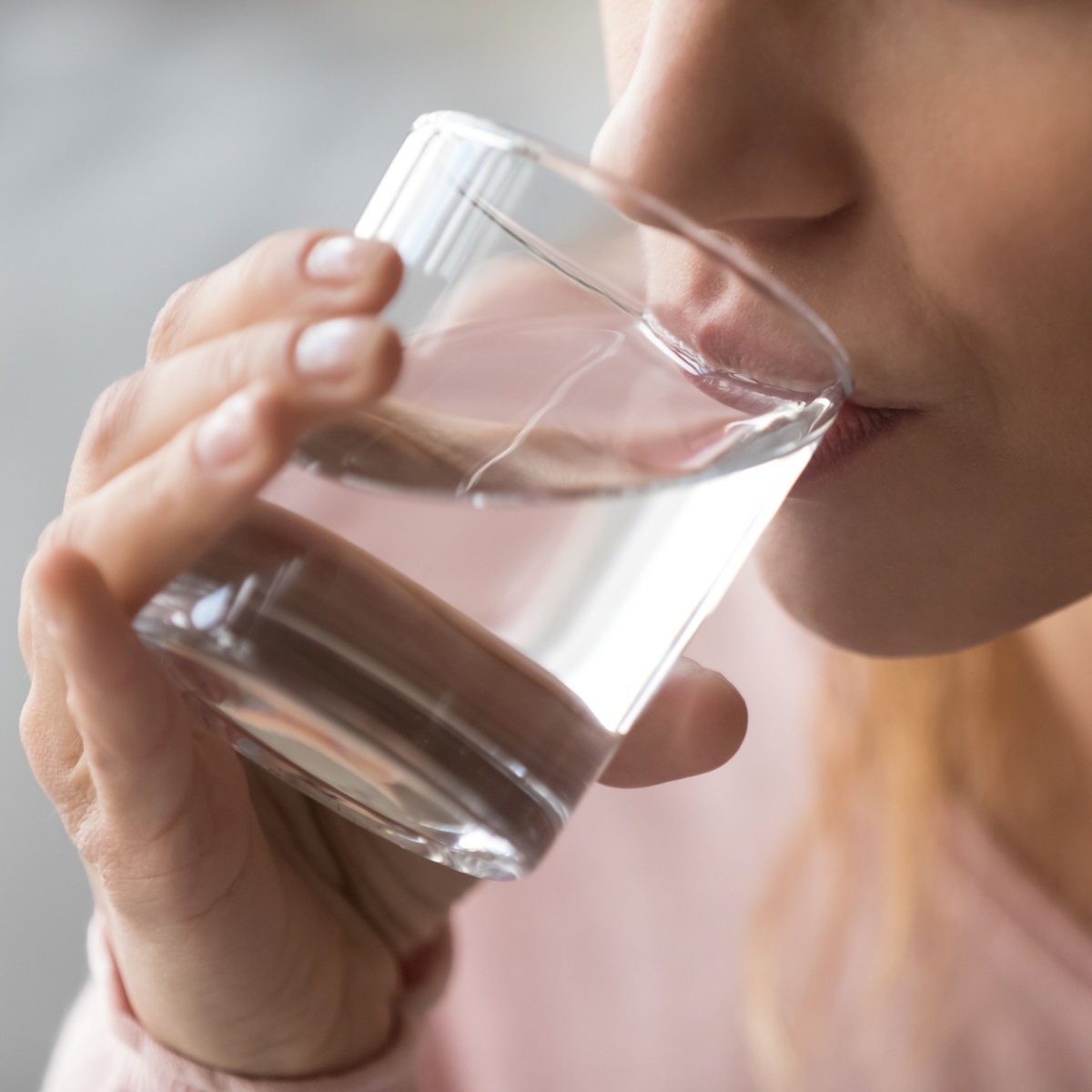 woman drinking water