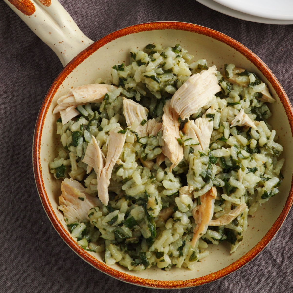 pesto chicken rice bowl