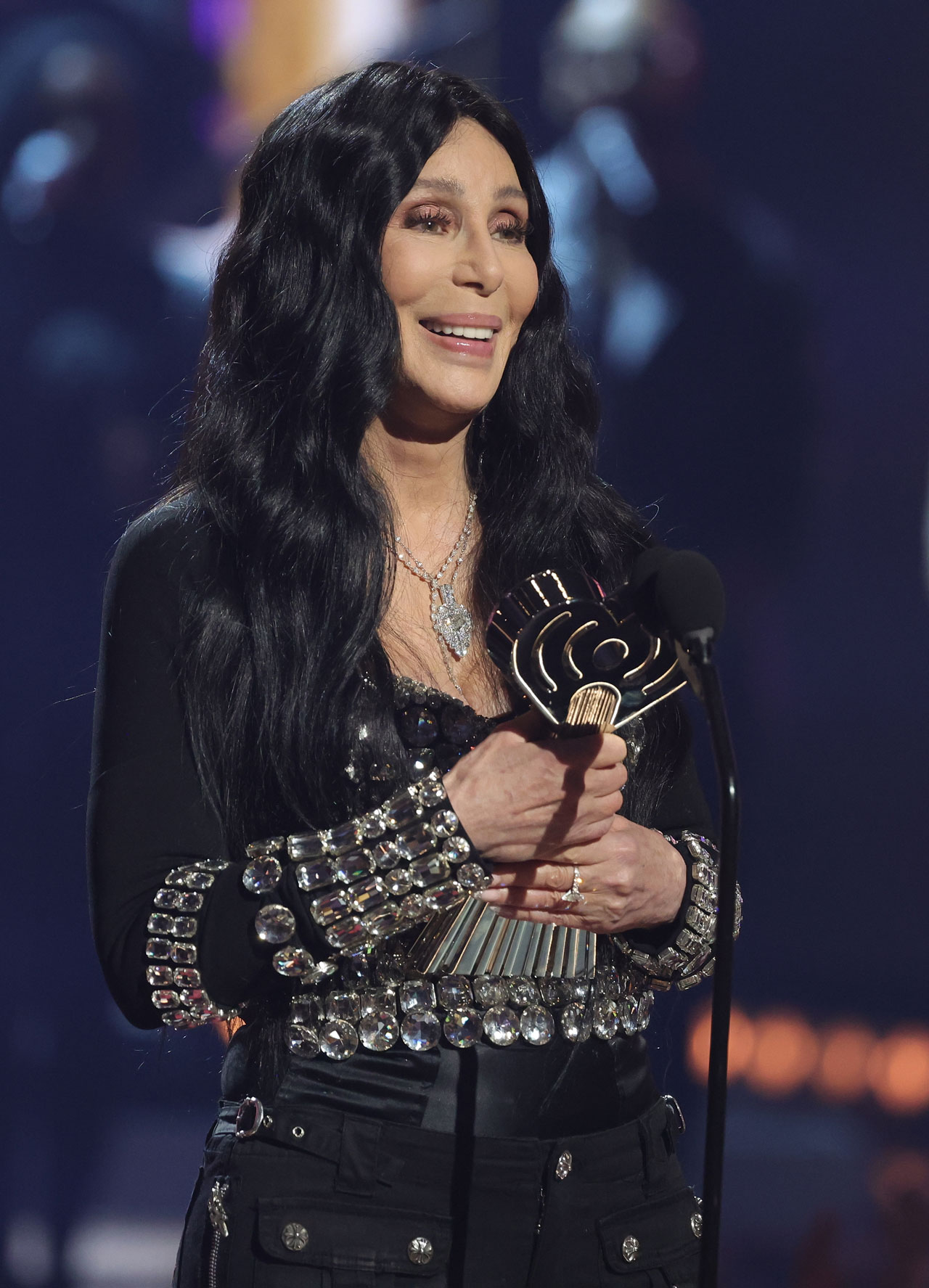 cher accepting award at 2024 iheart radio