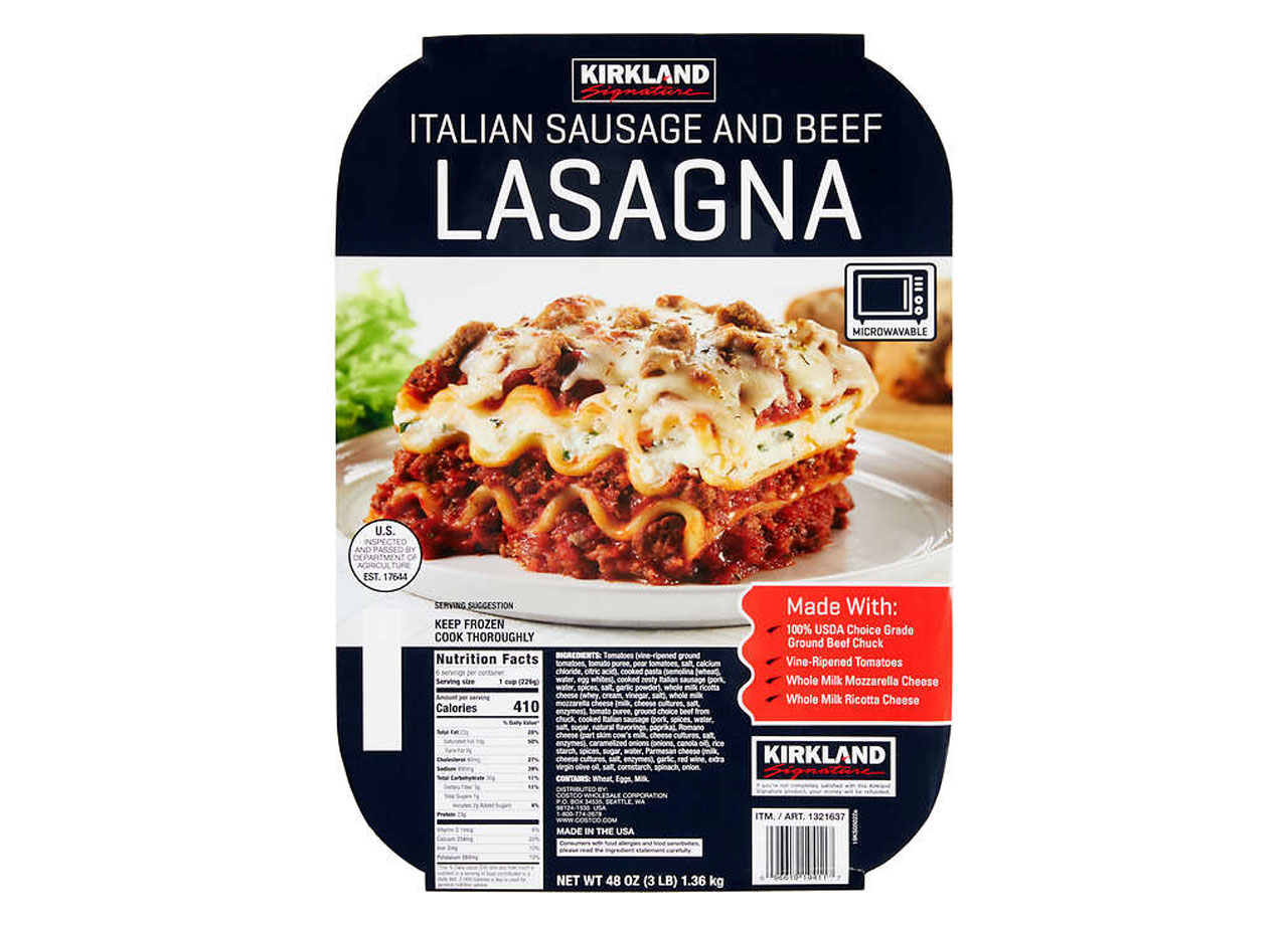 costco italian sausage and beef lasagna