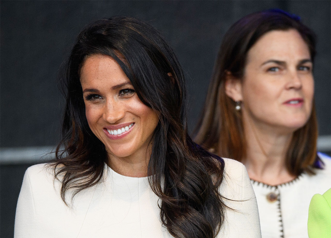 Meghan Markle with Samantha Cohen opening of new Mersey Gate Bridge