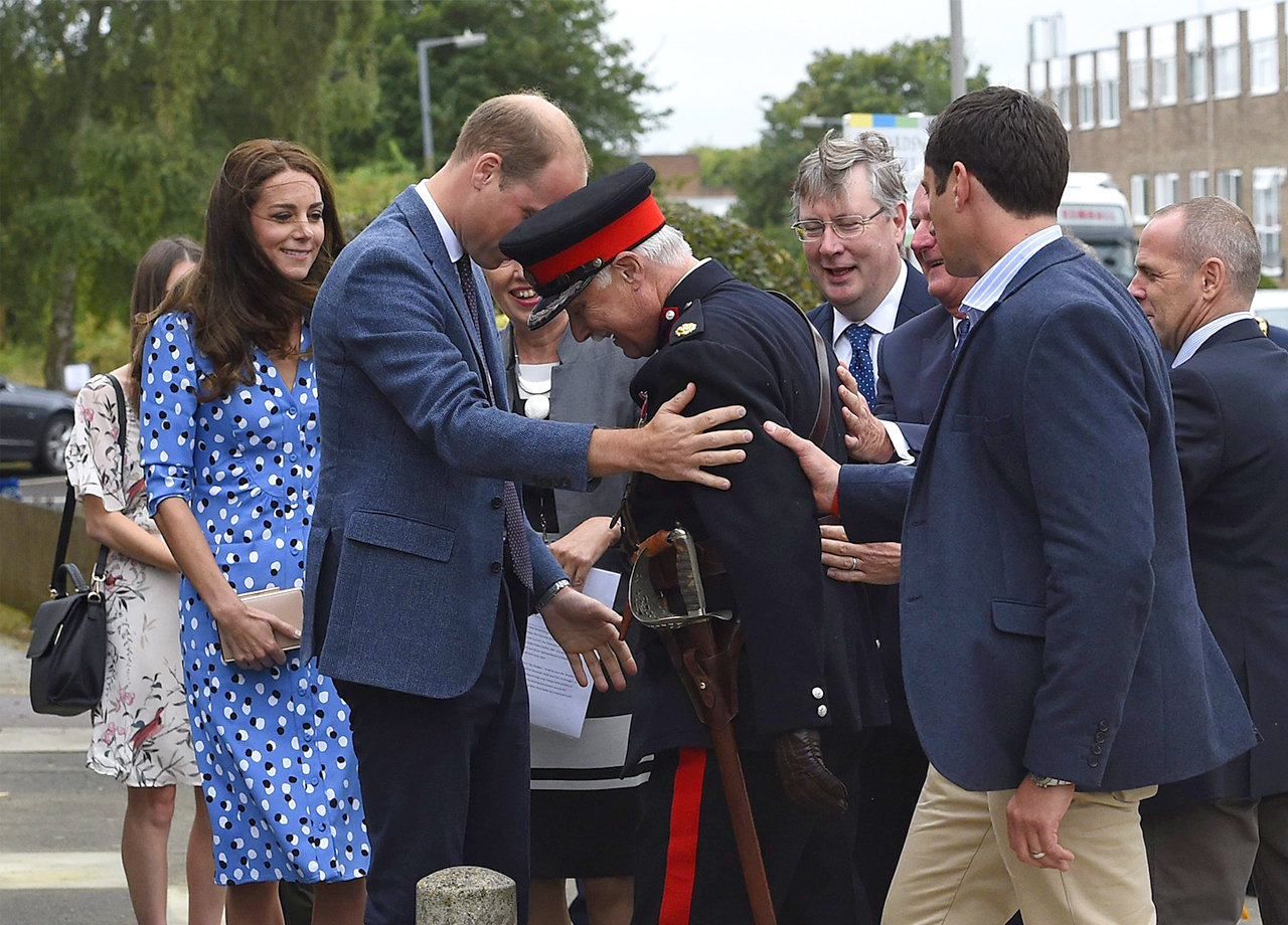 Prince William helping Jonathan Douglas-Hughes at Stewards Academy