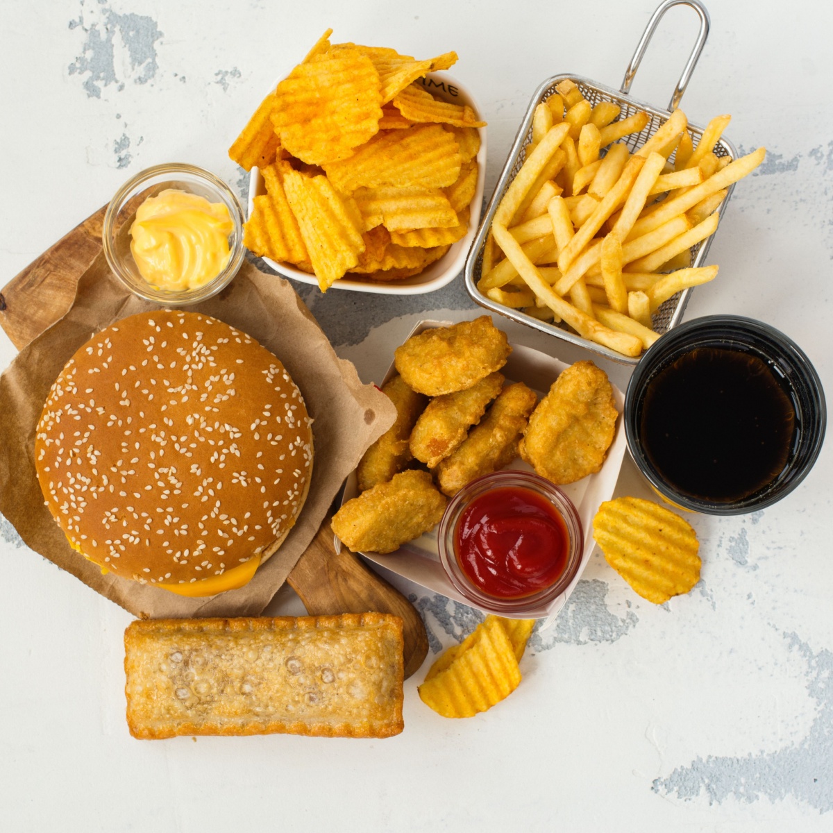processed fast foods with trans fats