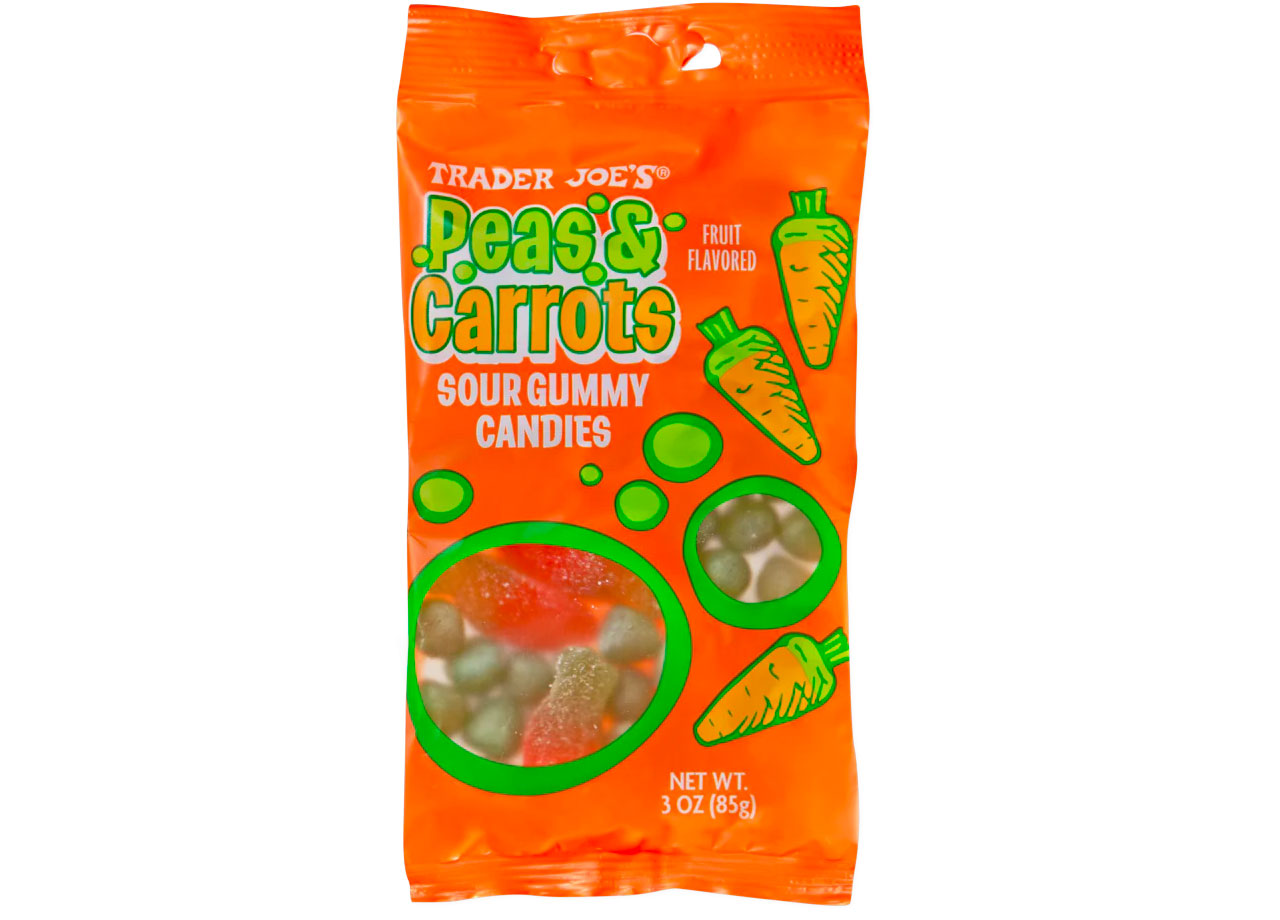 trader joes pease and carrots sour gummy candies