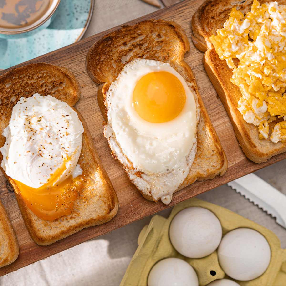 different types of eggs on toast