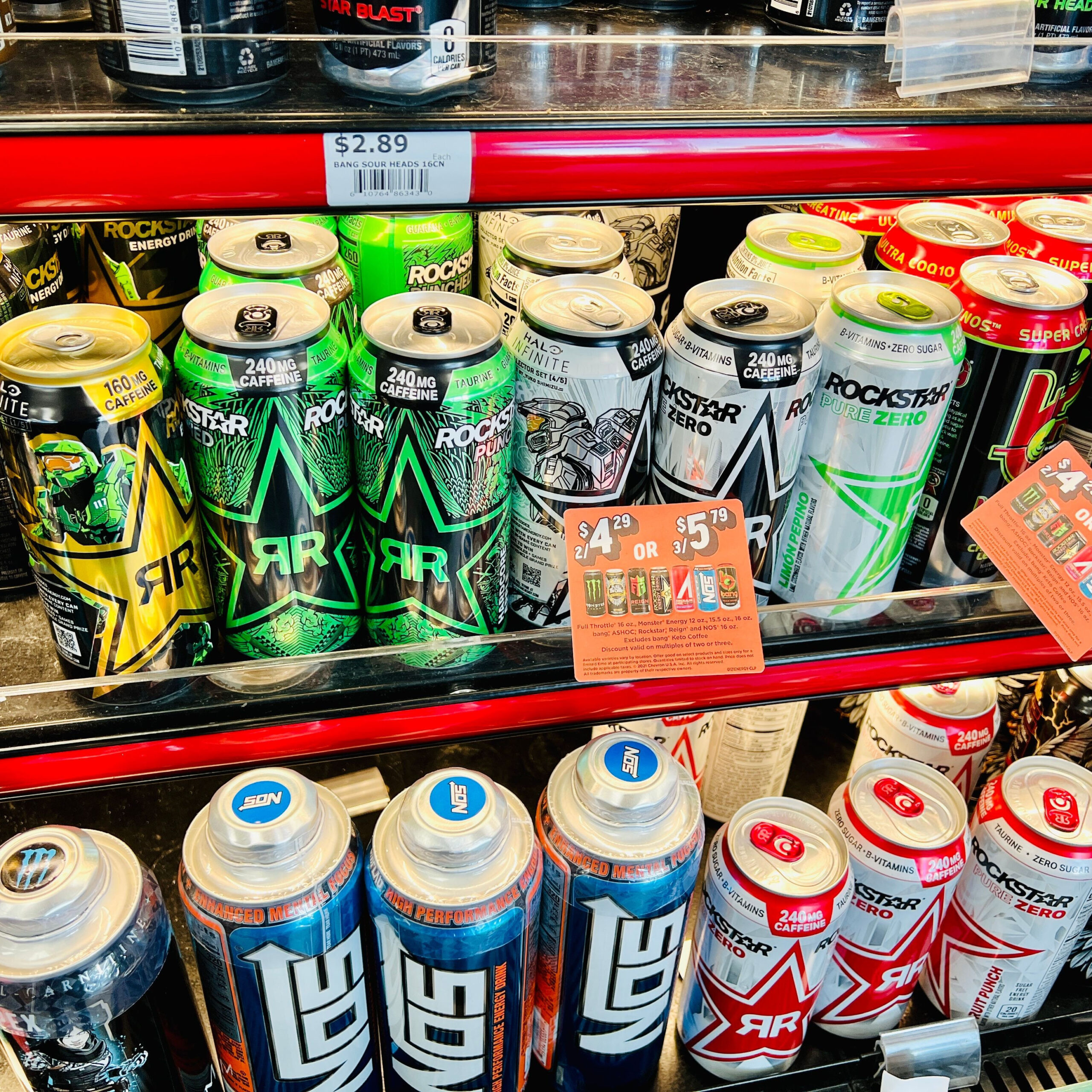 aisle of energy drinks