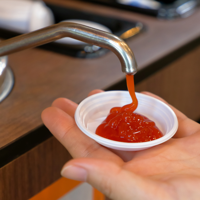 ketchup in a paper cup