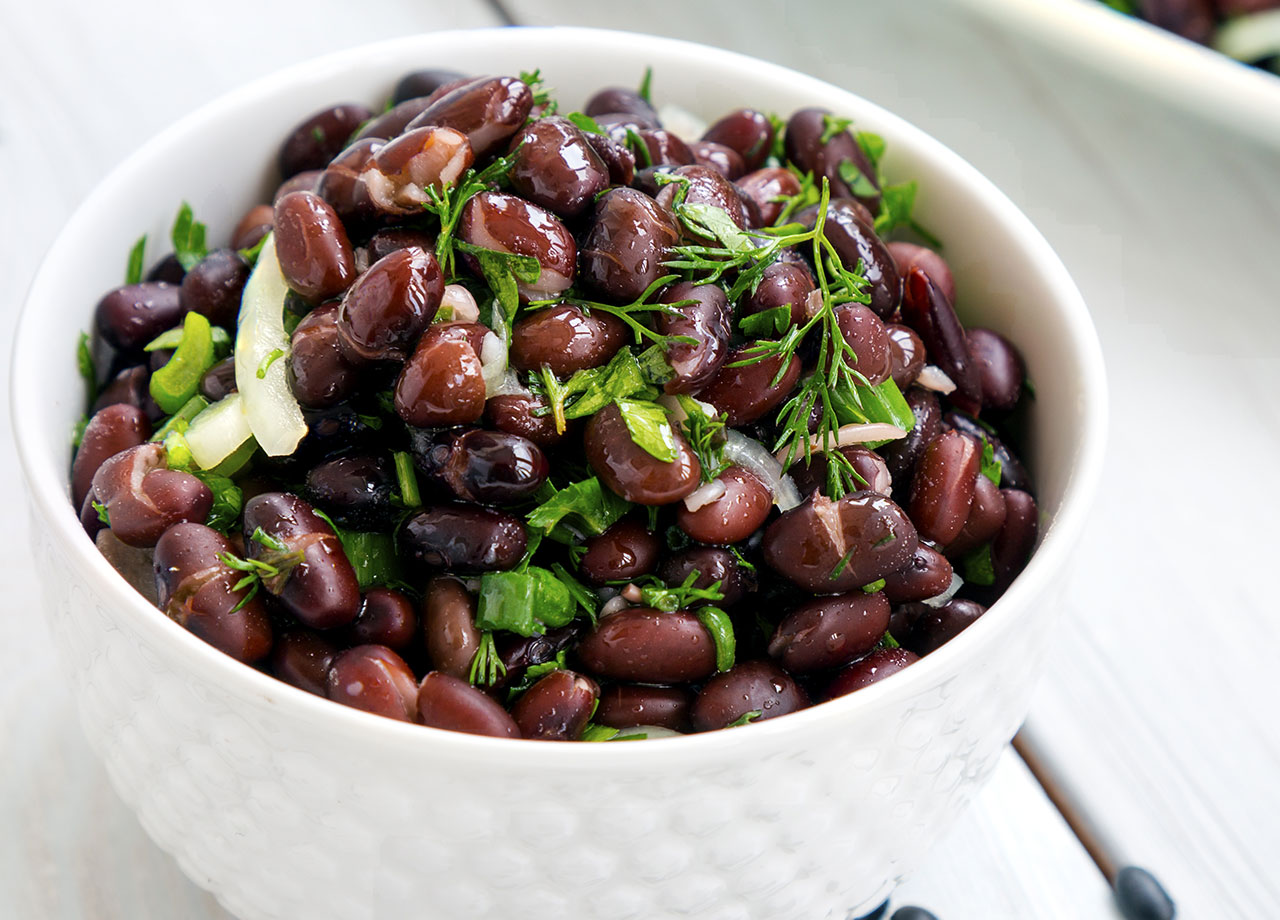 bowl of black bean salad