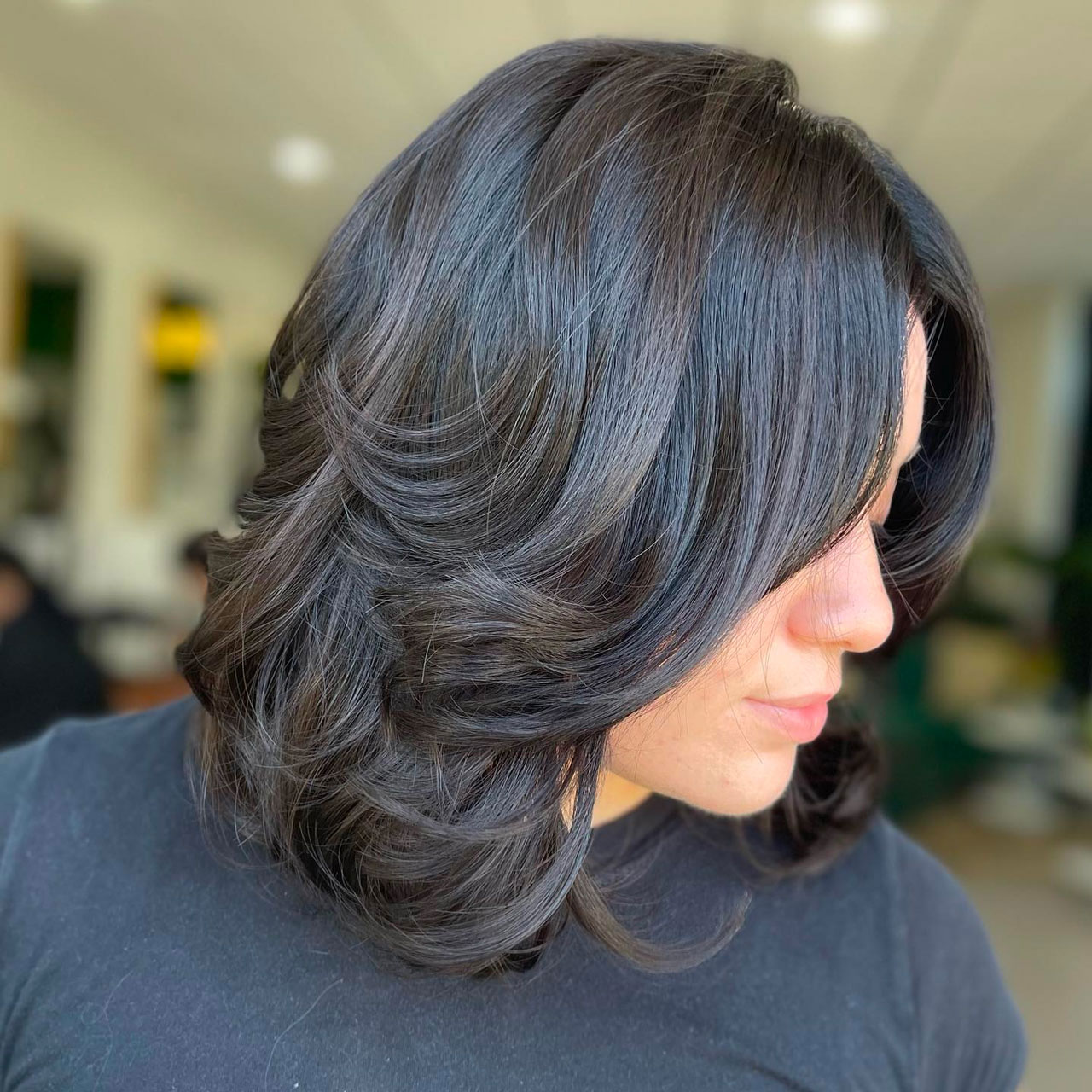 Layered Medium-Length Hair With Curls