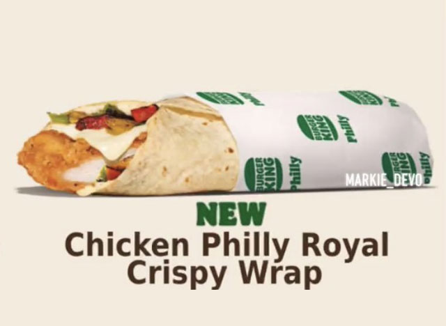 burger king chicken philly royal crispy wrap