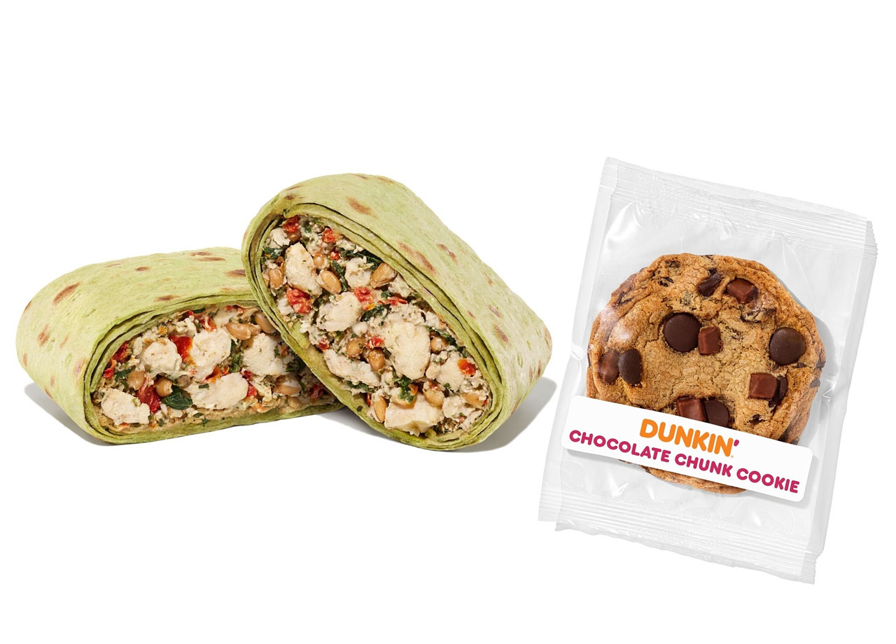 dunkin green goddess wrap chocolate chunk cookie