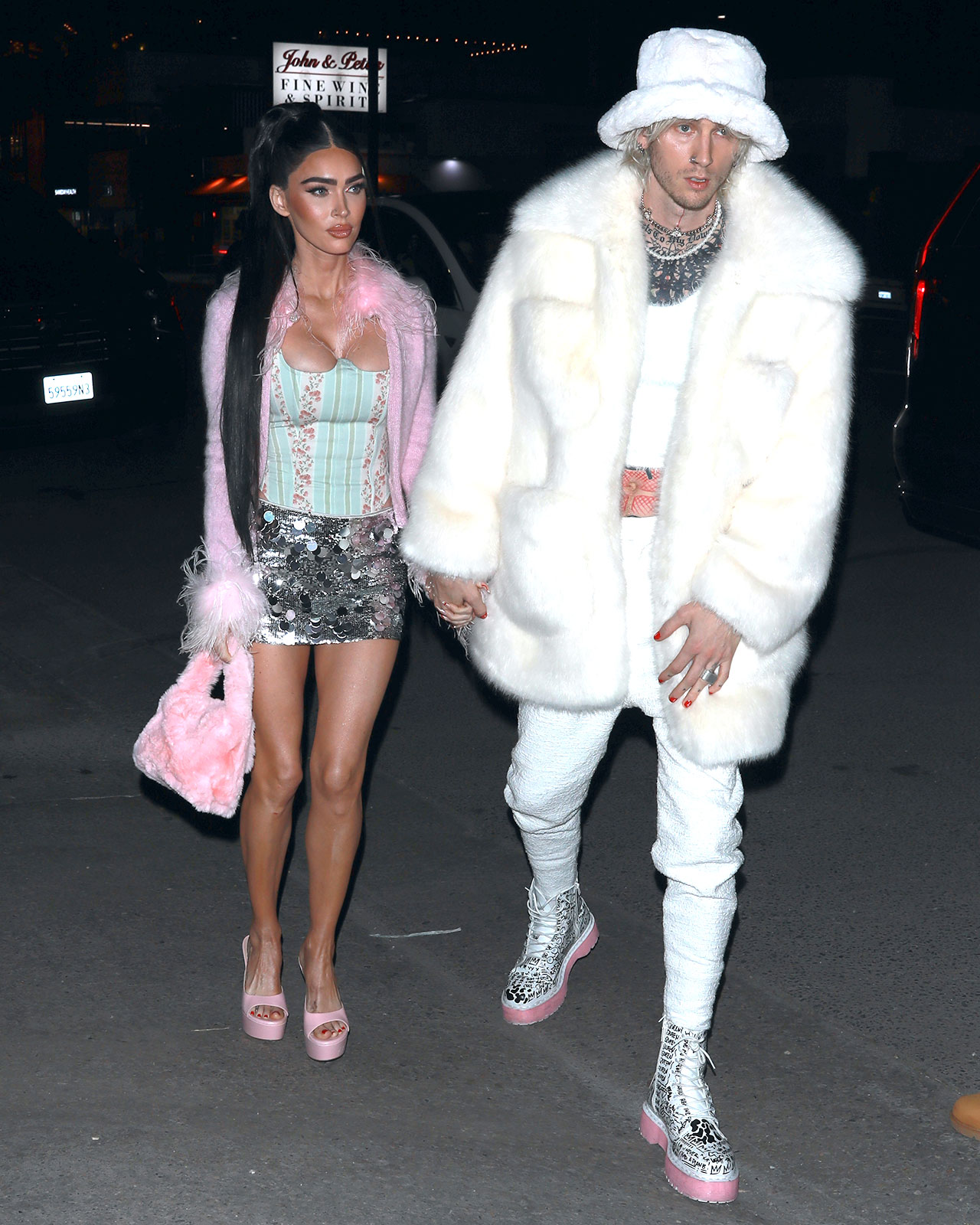 Megan Fox and Machine Gun Kelly dinner with friends Catch Steak LA