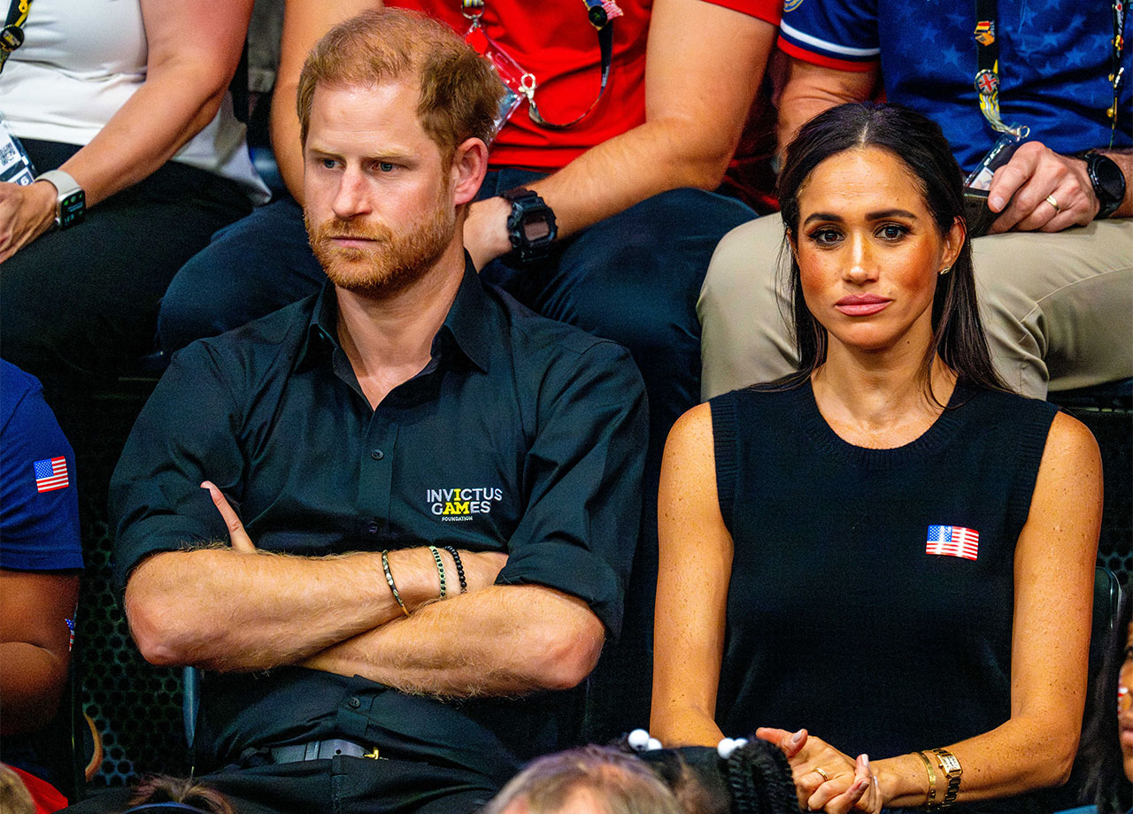 Prince Harry and Meghan Markle at the Merkur Spiel Arena Dusseldorf