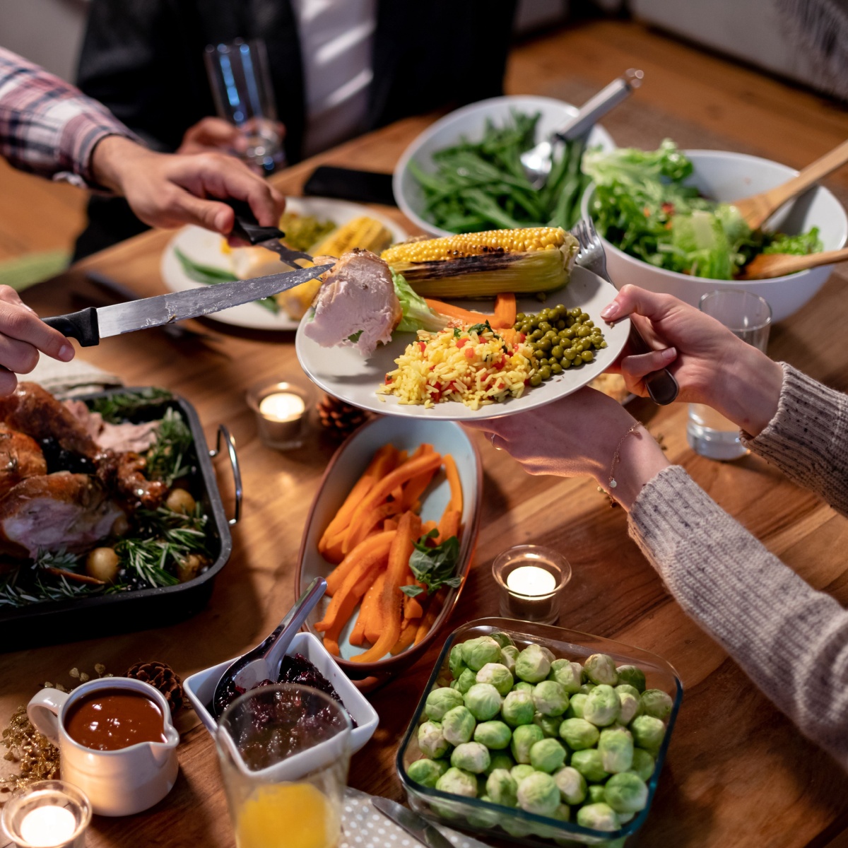 people gathered at dinner table