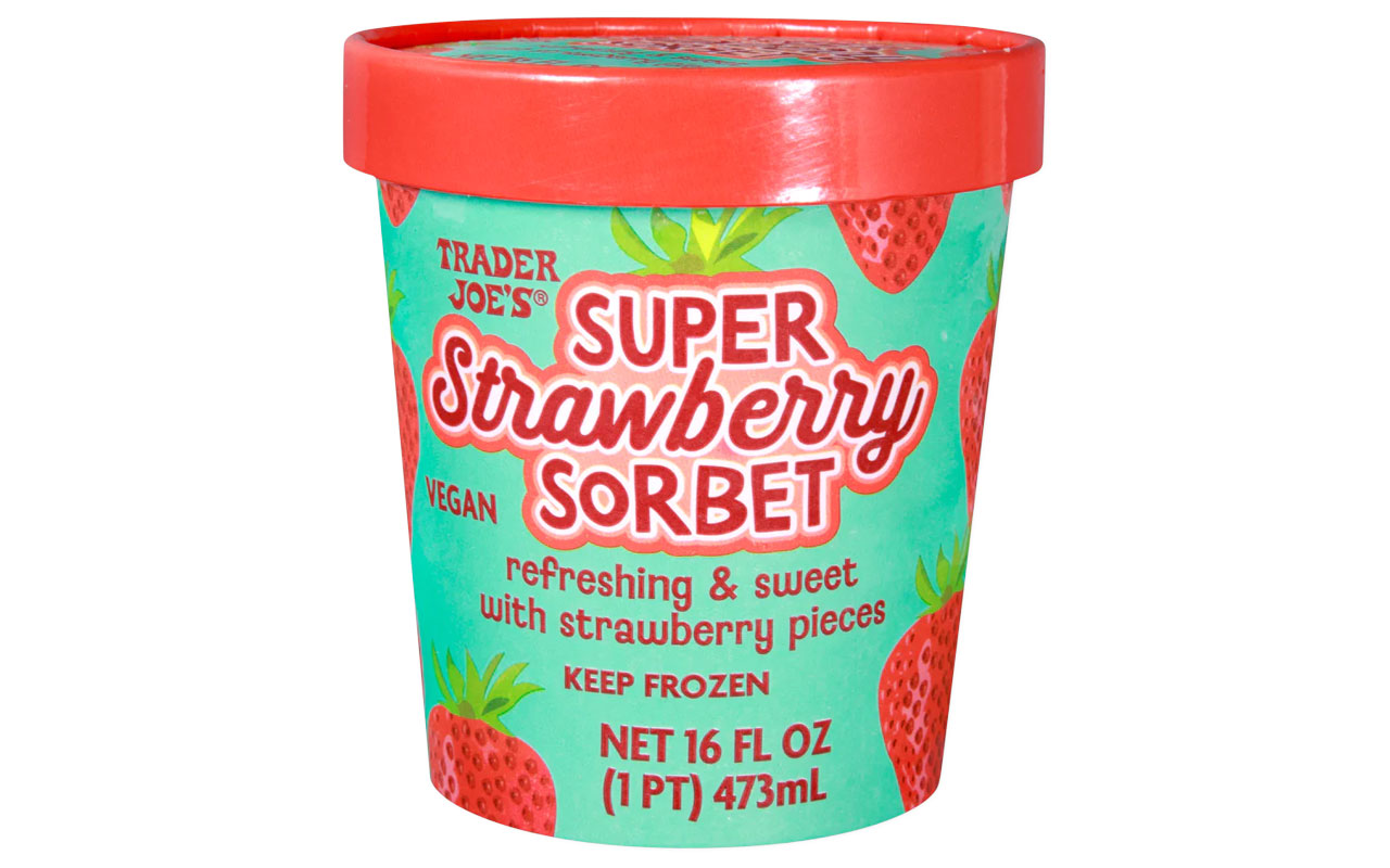 trader joes super strawberry sorbet