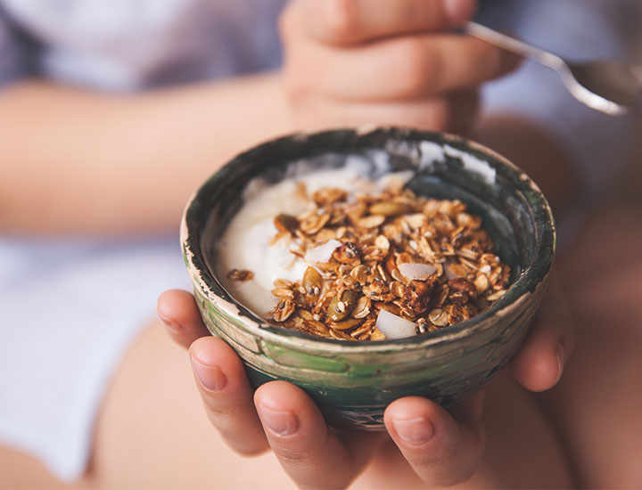 granola in a bowl