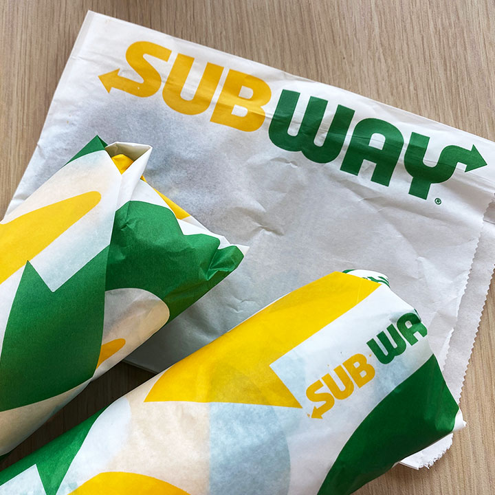 wrapped subway sanwiches