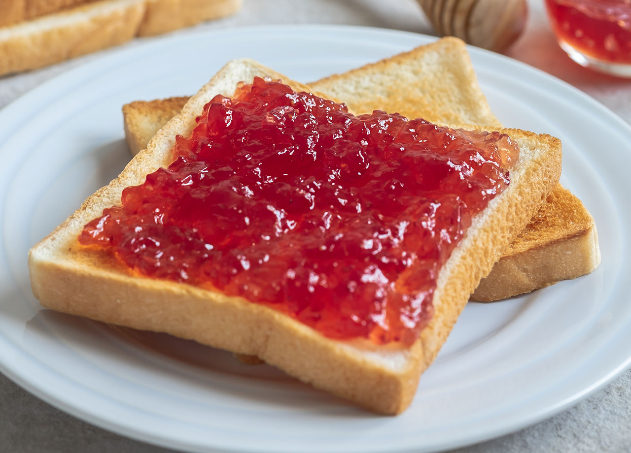 white bread and jam