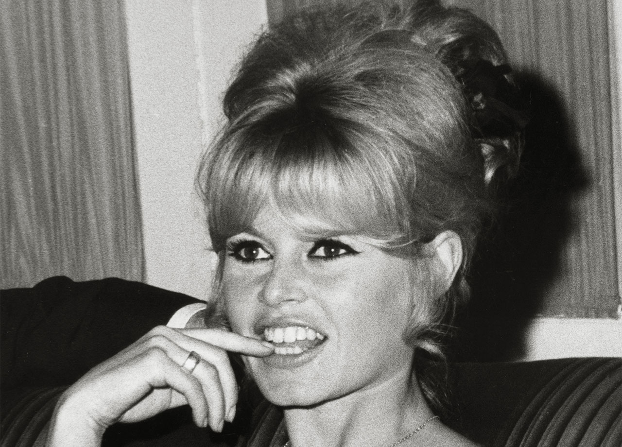 Brigitte Bardot 1962 conical beehive hairstyle