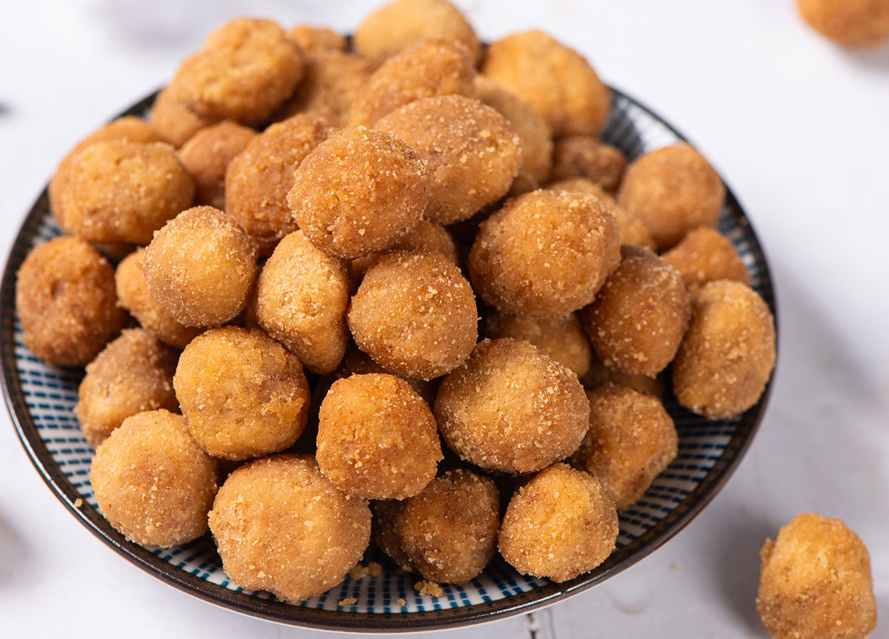 churro ball bites on a plate