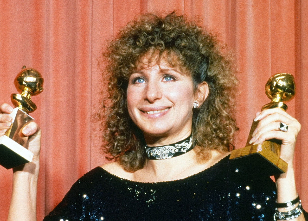 Barbra Streisand with a perm in the 80s