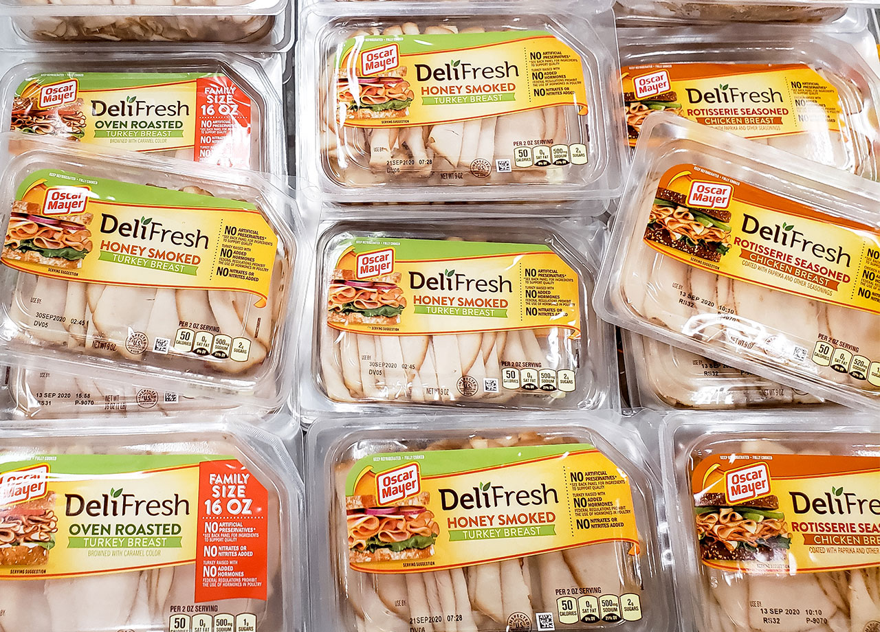 packaged and processed deli meat