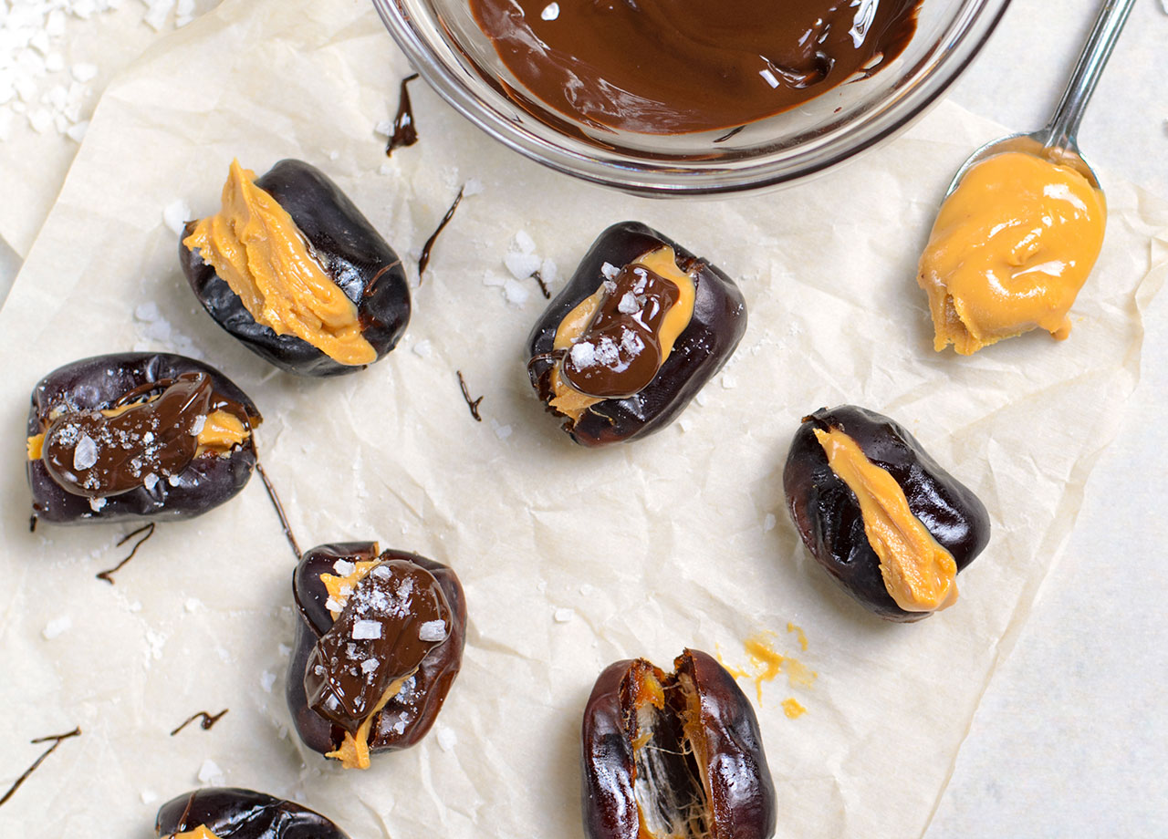 dates with almond butter filling