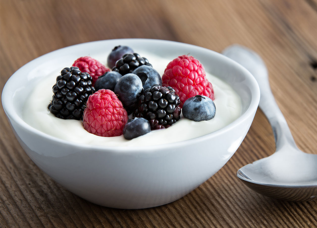 cup of yogurt with berries