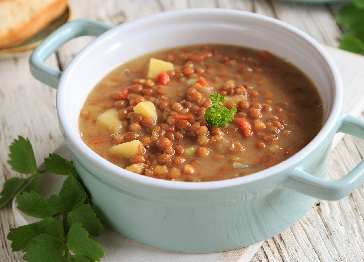 lentil soup with herbs