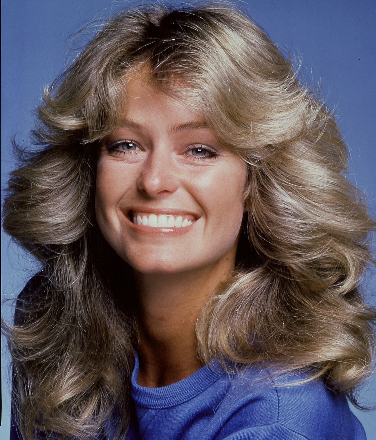 Farrah Fawcett feathered bangs