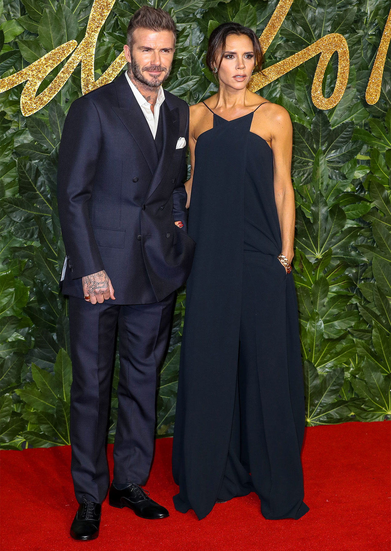 david beckham and victoria beckham at the fashion awards in 2018