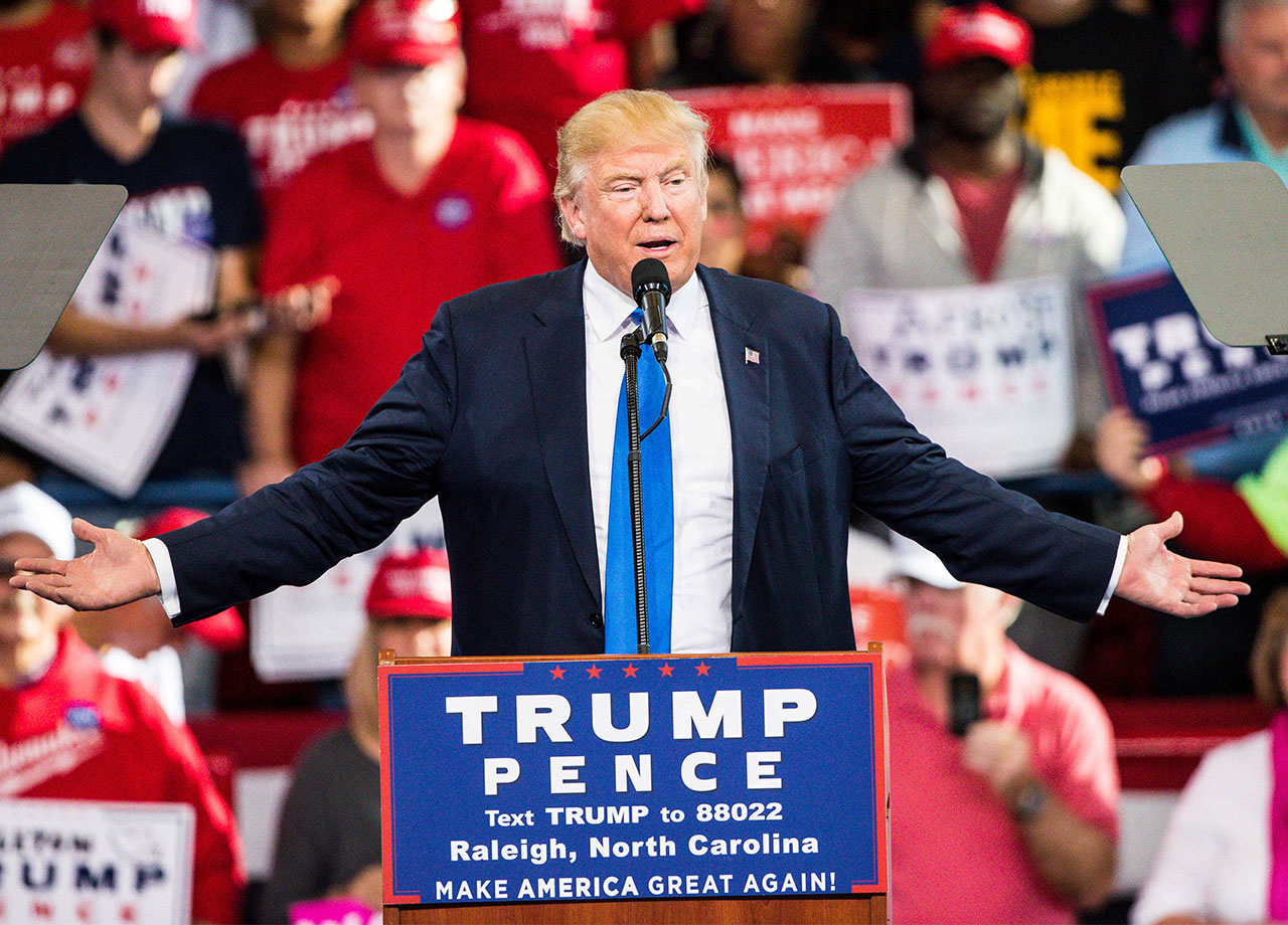 Donald Trump holds campaign rally Dorton Arena Raleigh North Carolina 2016