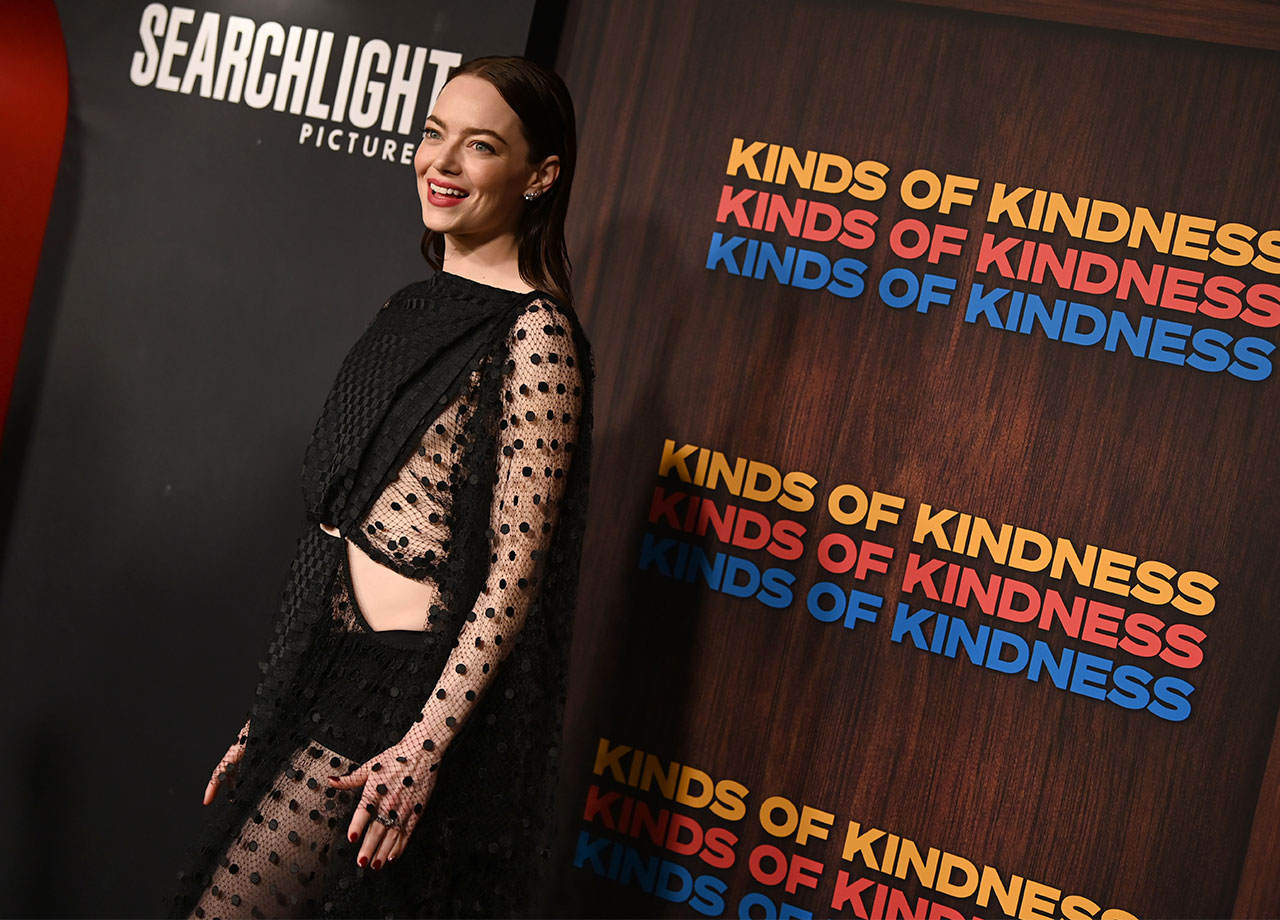 Emma Stone Louis Vuitton dress Kinds of Kindness premiere New York