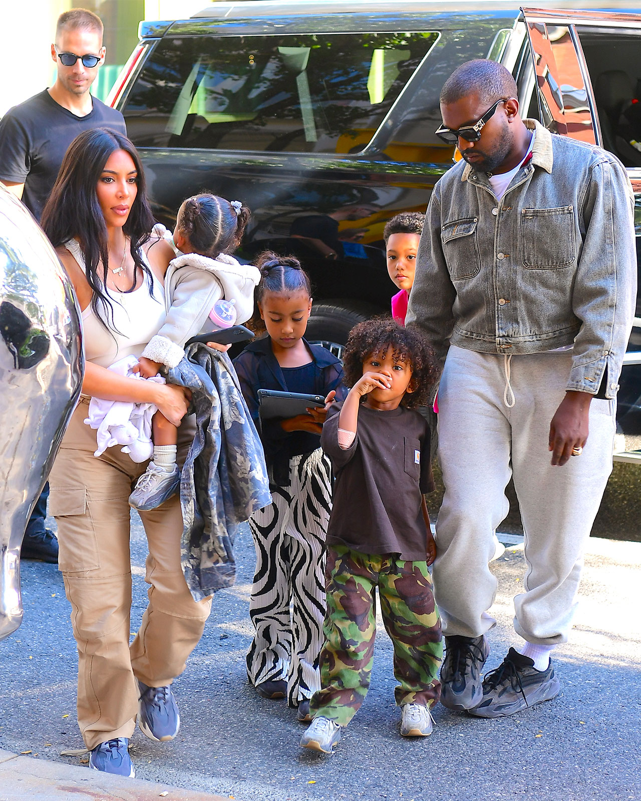 kim kardashian and kanye west with their kids in 2019