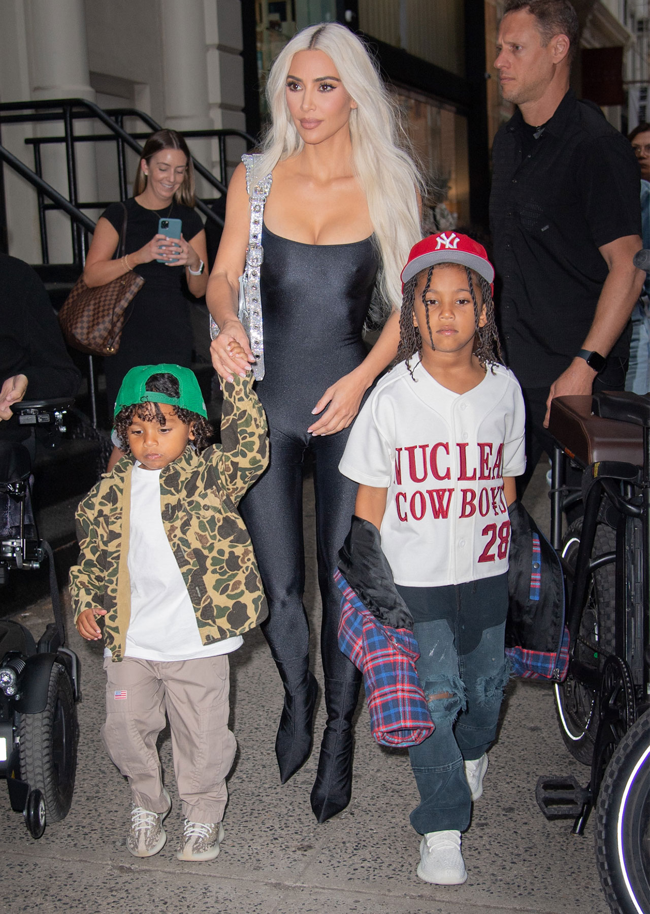 kim kardashian with psalm west and saint west nyc