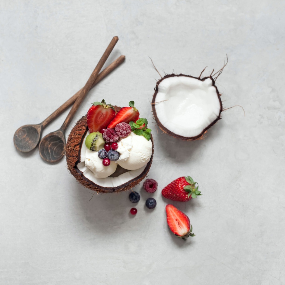 bowl of coconut ice cream