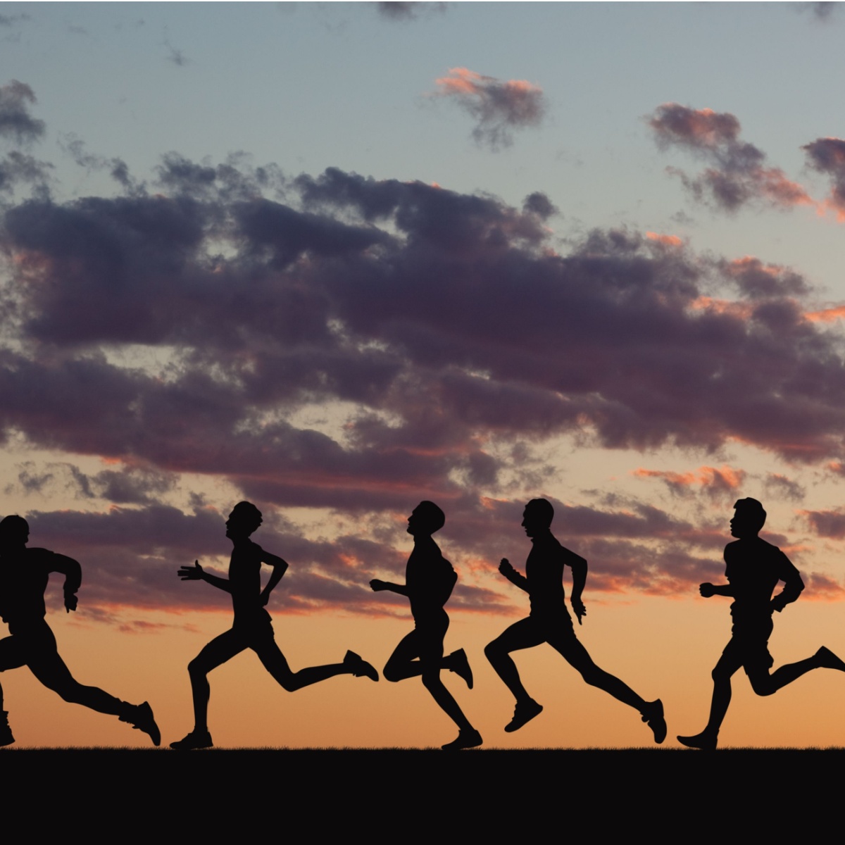 group of people running