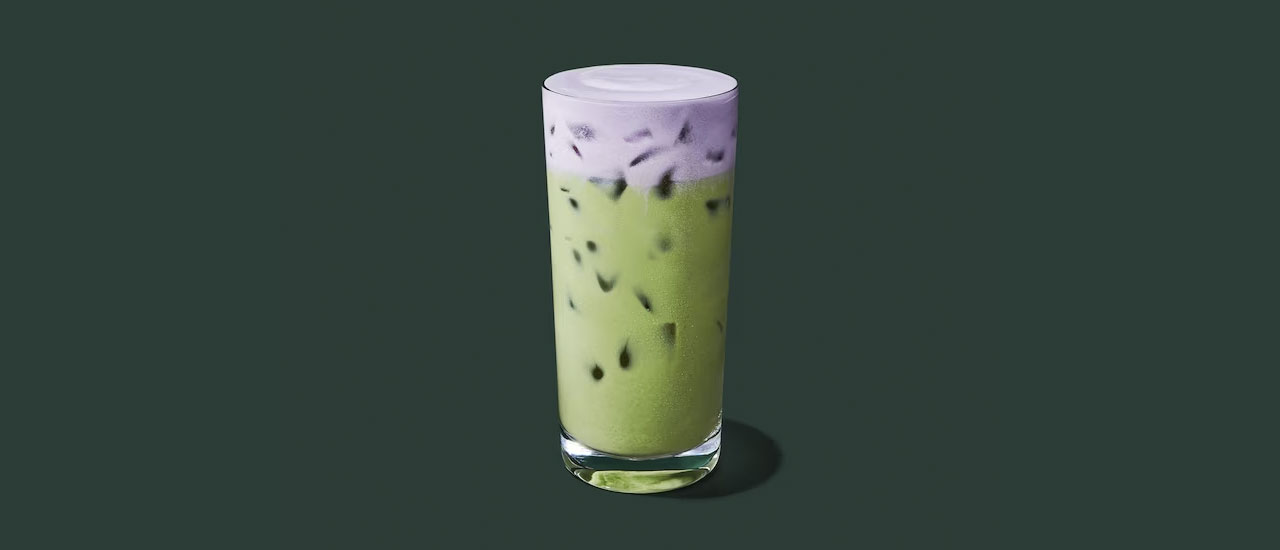 iced lavender cream oatmilk matcha