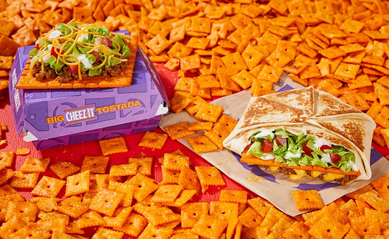 Taco Bell Big Cheez-It crunch wrap and tostada