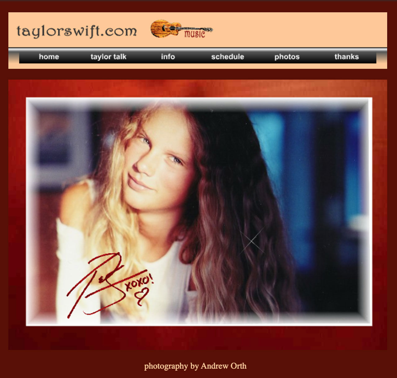 Taylor Swift website 2003