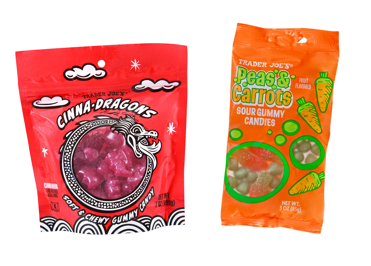 trader joe's gummies cinnamon and peas and carrots