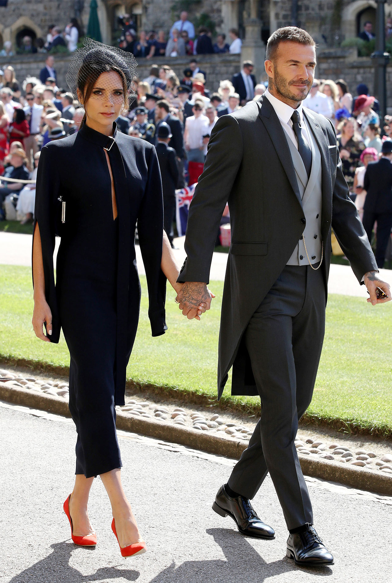 Victoria Beckham and David Beckham at Prince Harry and Meghan Markle's royal wedding