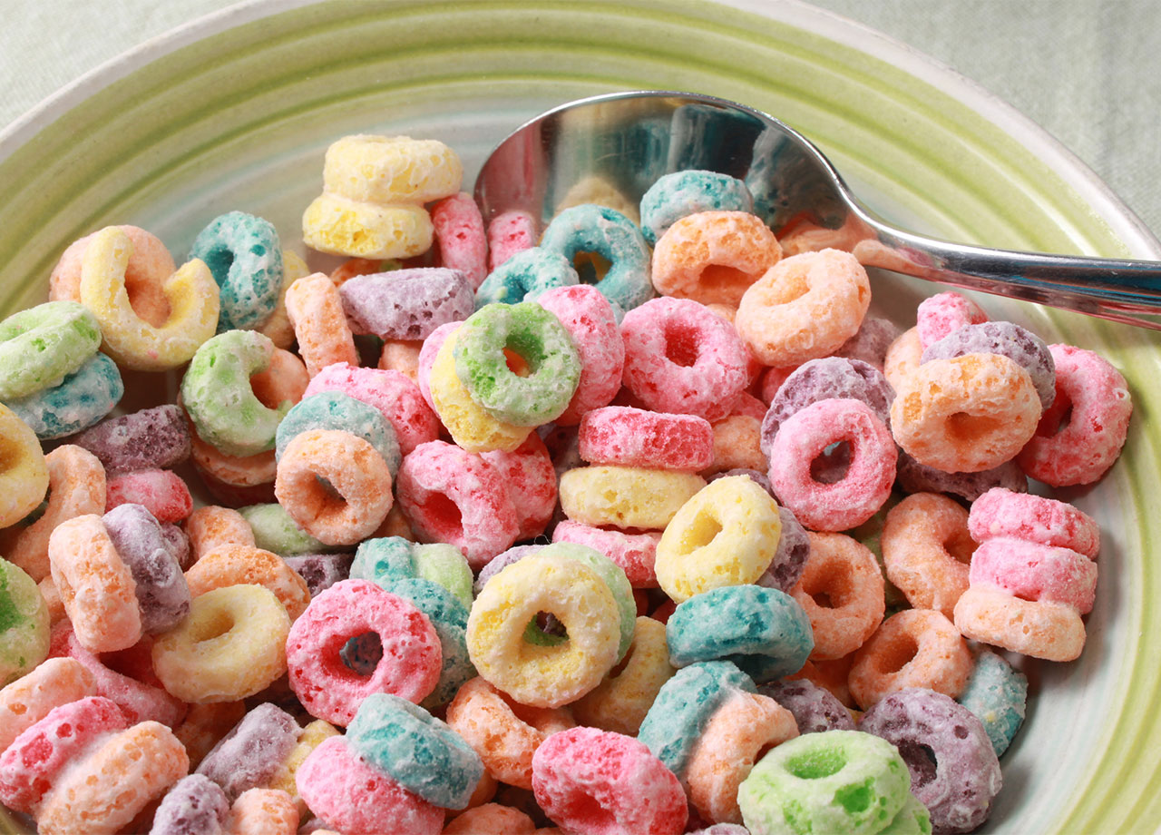 sugary fruity cereal