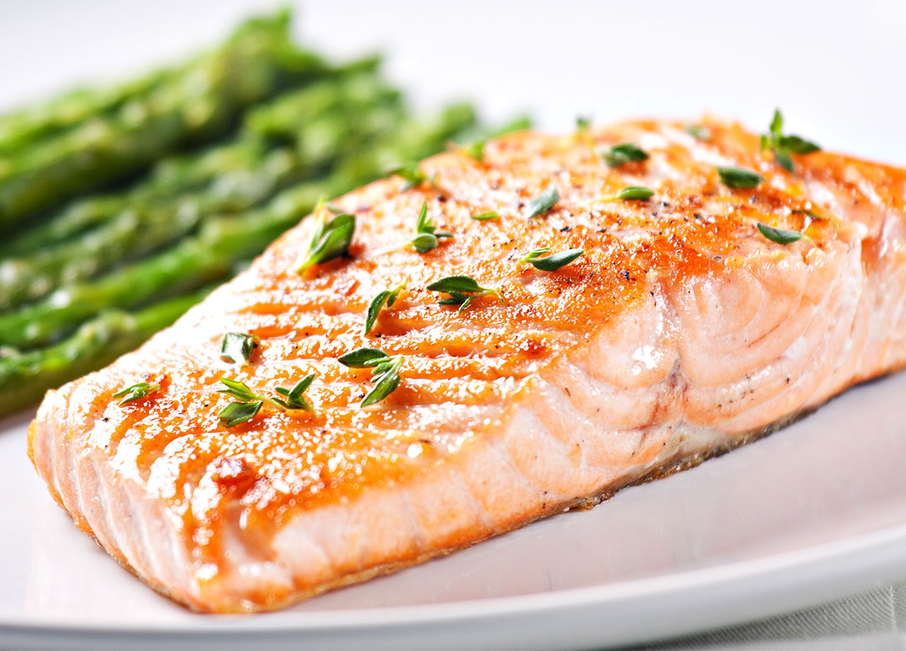 salmon on a dinner plate