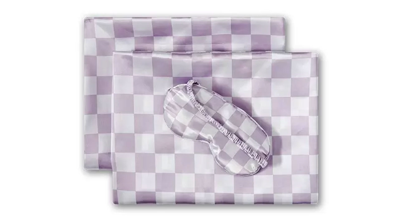 aldi huntington home satin pillowcase and eye mask