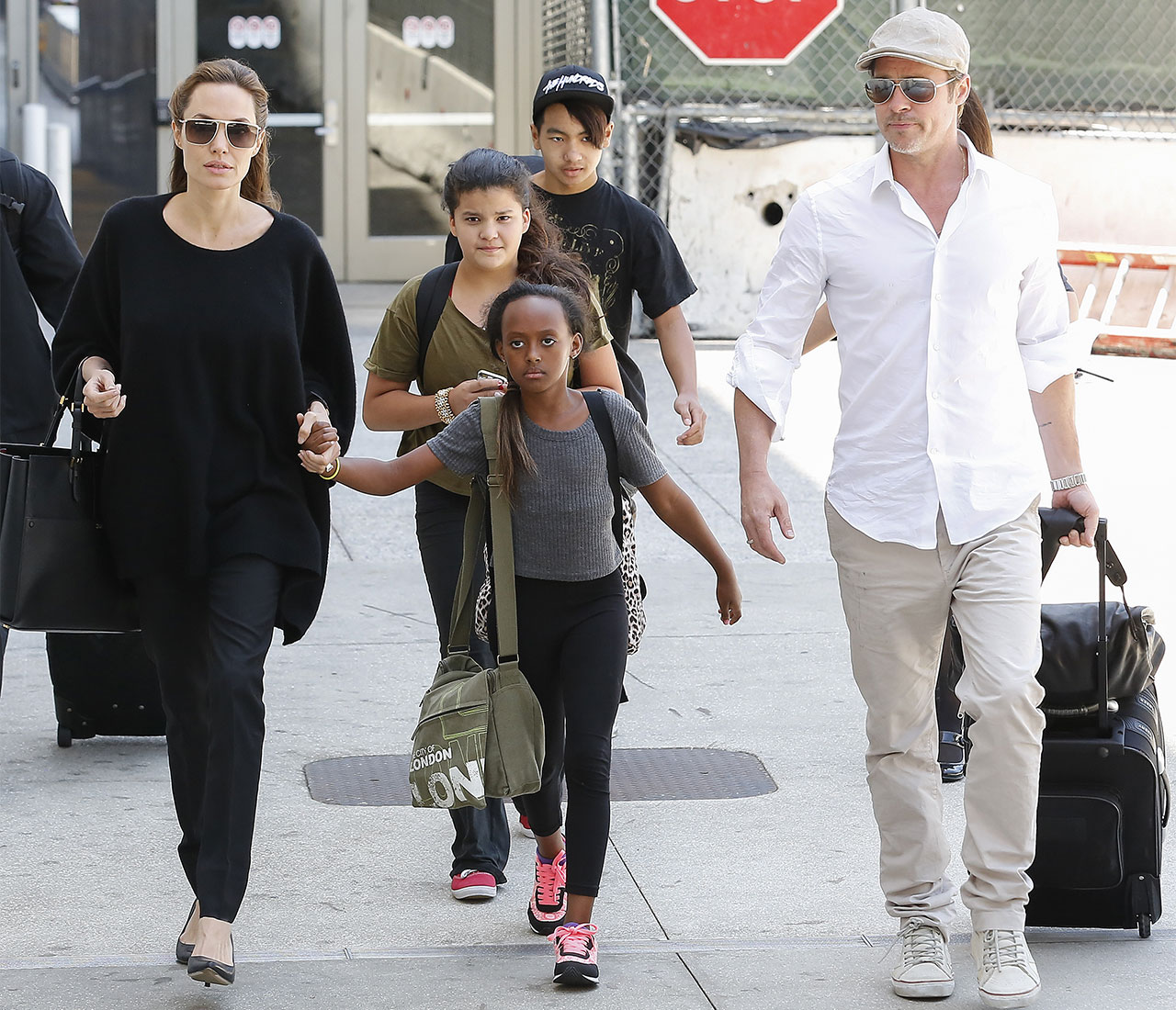 Brad Pitt and Angelina Jolie with their kids