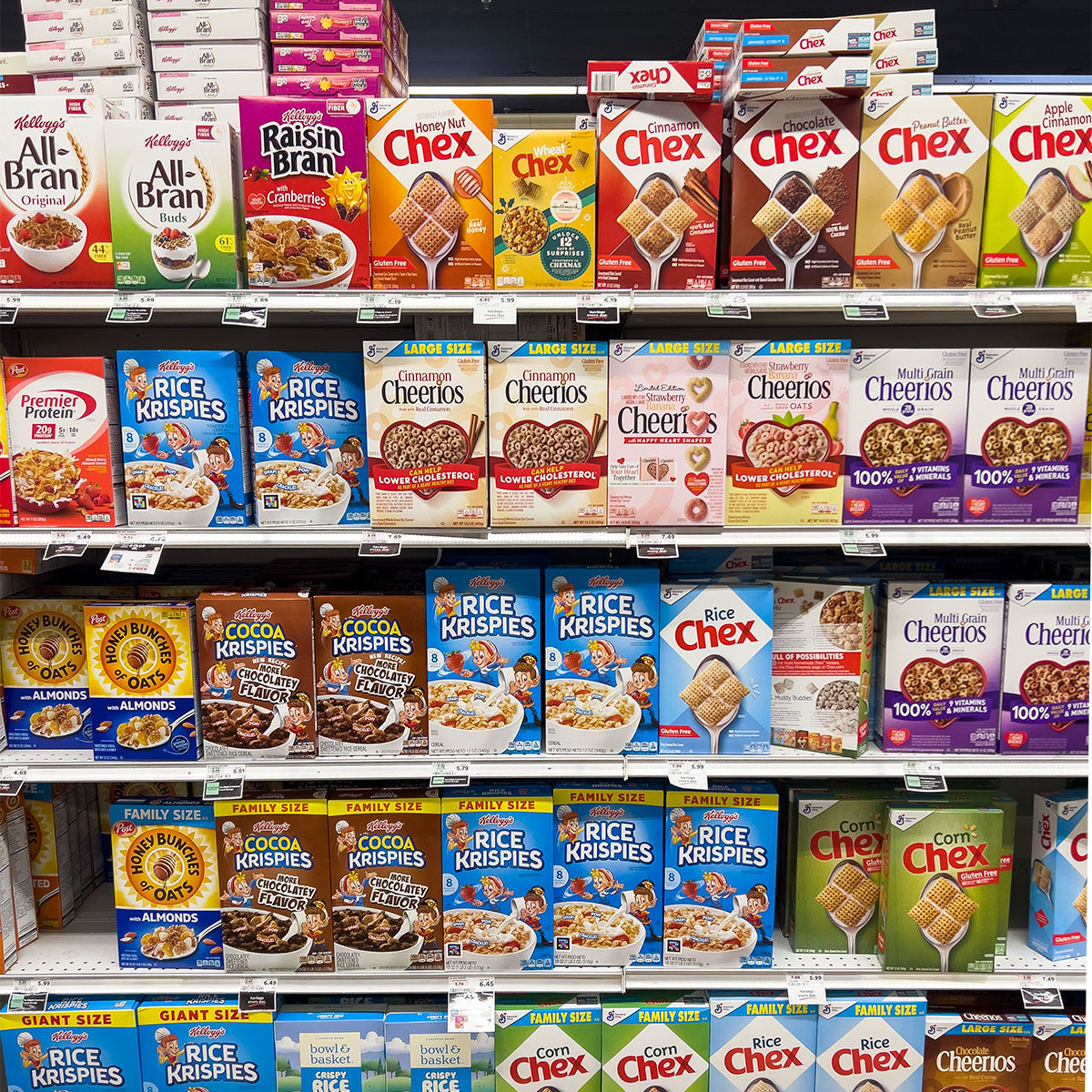 sugary cereals