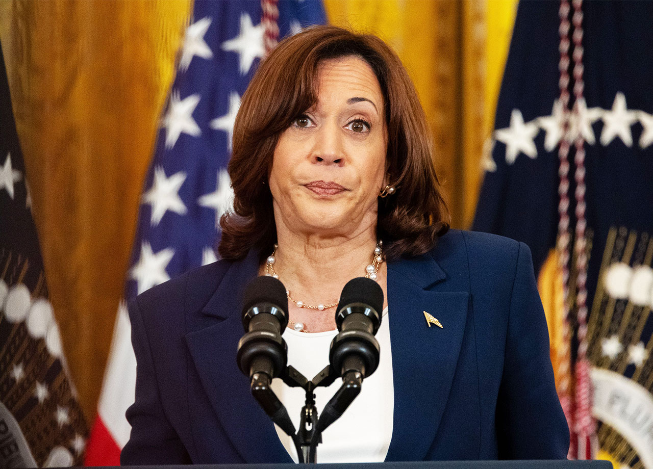 Kamala Harris speaks at an event celebrating the lowering of drug pricing